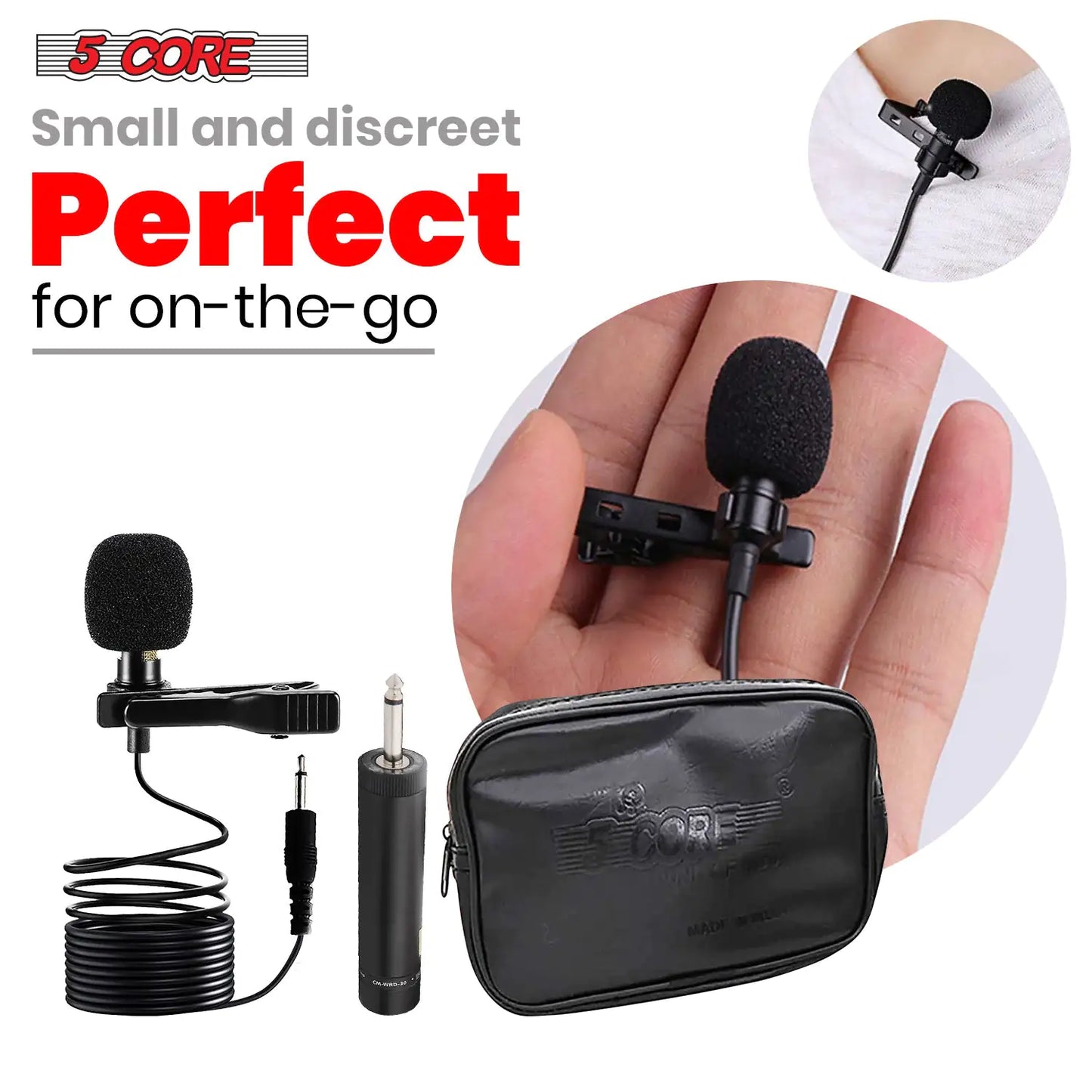 5Core Lavalier Microphone Professional Clip On Lapel