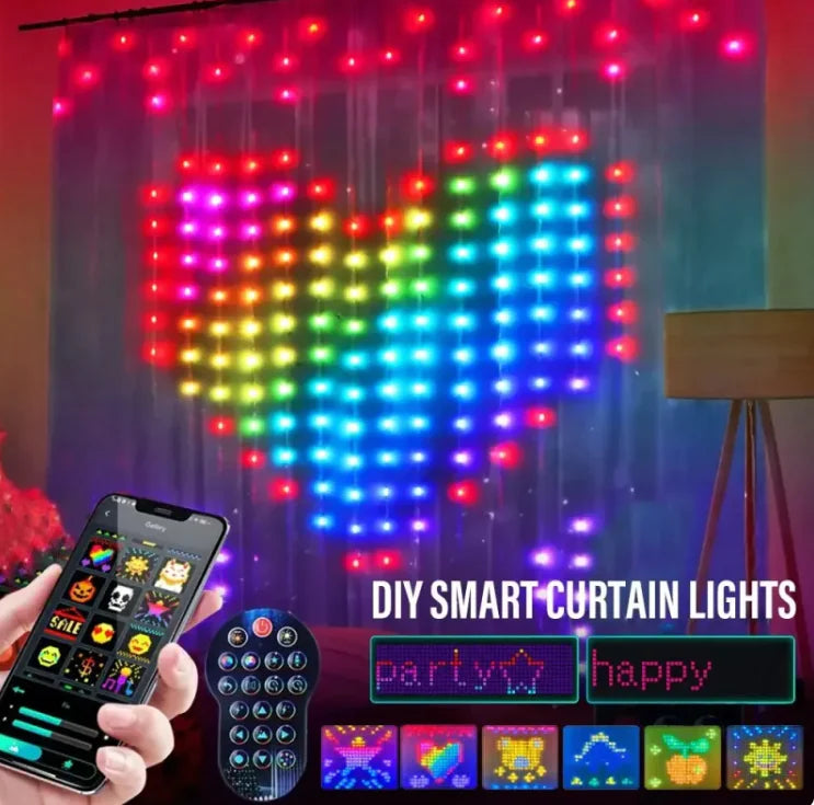 Smart RGB LED Curtain String Lights