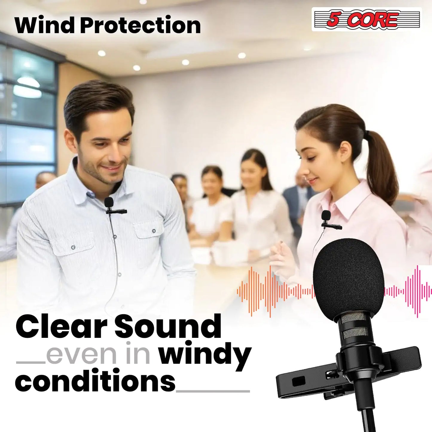 5Core Lavalier Microphone Professional Clip On Lapel